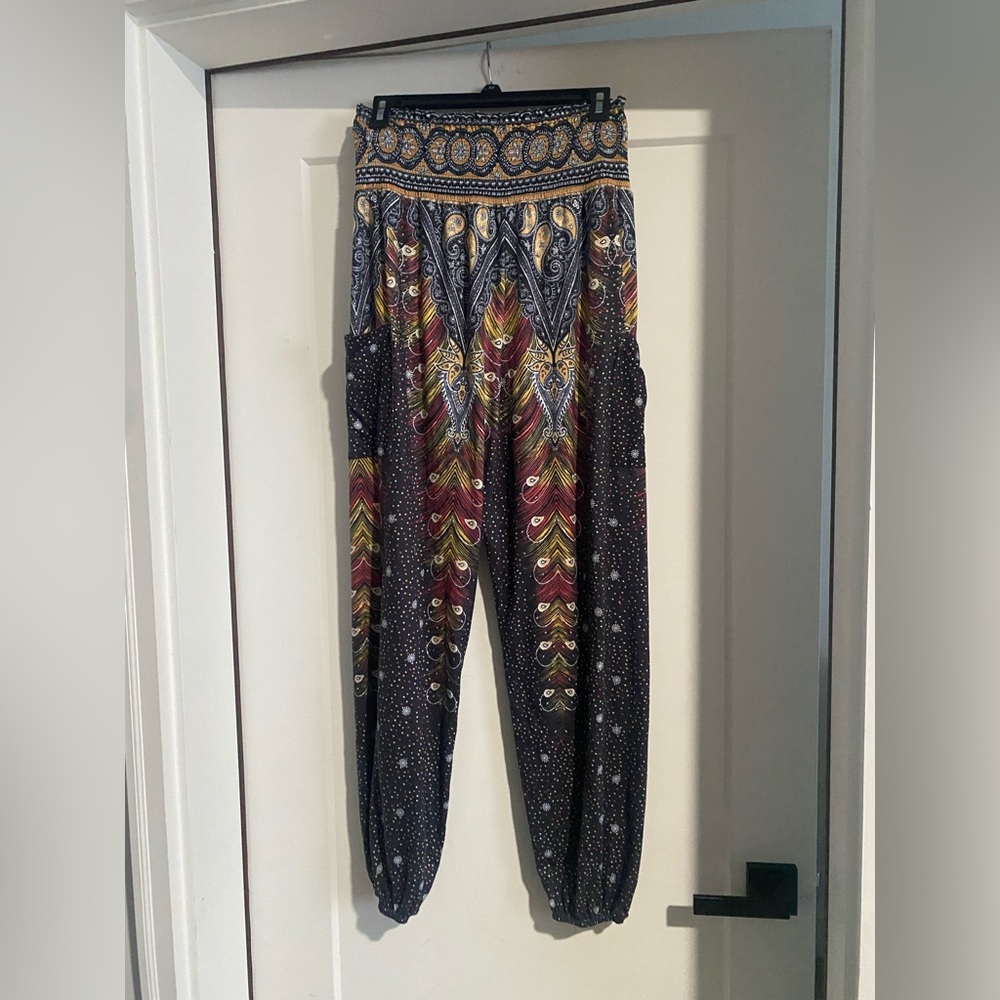 Colorful Patterned Palazzo Wide Leg Pants